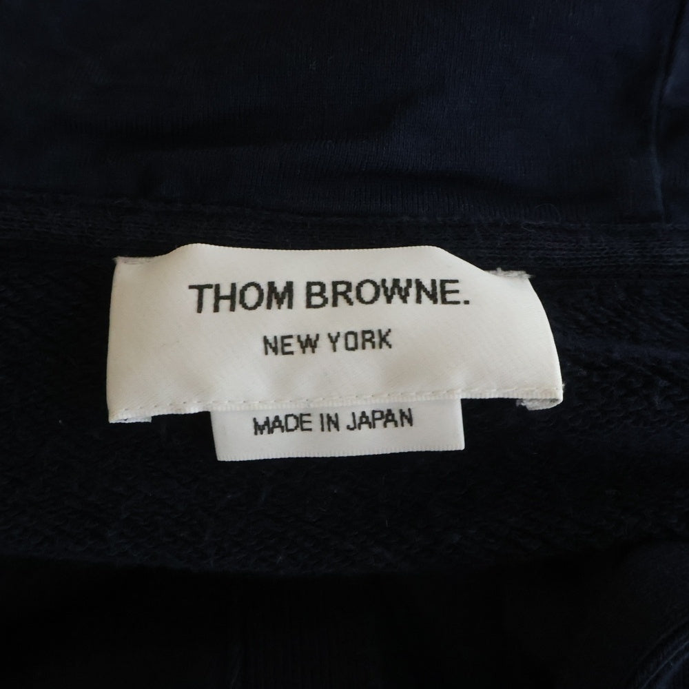 THOM BROWNE(トムブラウン) クラシック ループバック 4-BAR フルジップアップ フーディー ネイビー FJT001A-00535415