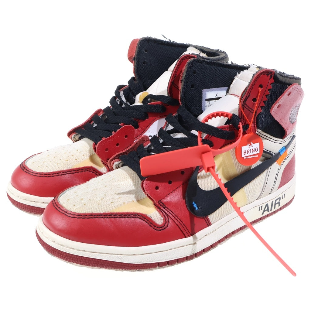 NIKE(ナイキ) ×OFF-WHITE THE 10 AIR JORDAN 1 CHICAGO オフホワイト ザテン エアジョーダンシカゴ ハイカットスニーカー ホワイト/レッド US8/26cm AA3834-101