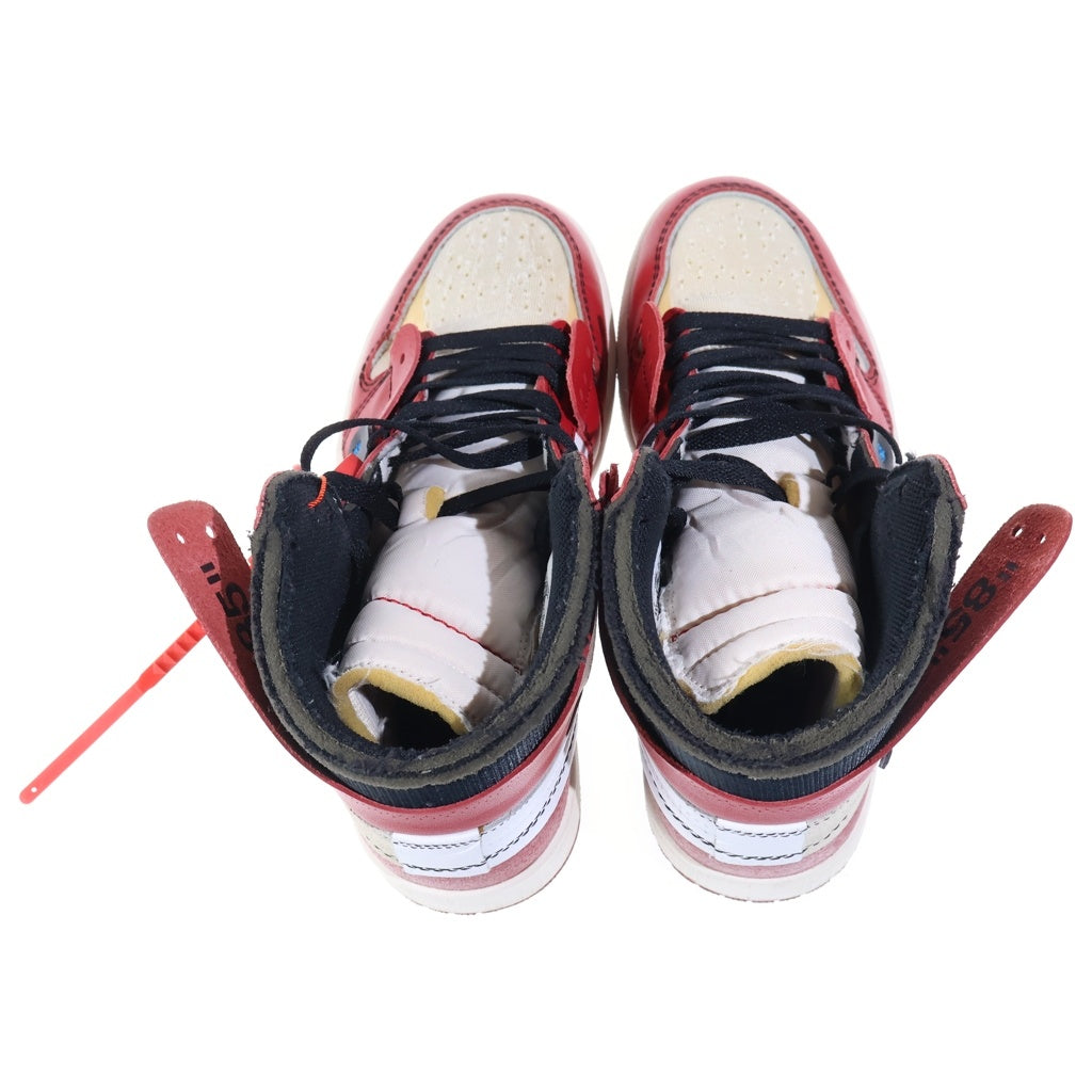 NIKE(ナイキ) ×OFF-WHITE THE 10 AIR JORDAN 1 CHICAGO オフホワイト ザテン エアジョーダンシカゴ ハイカットスニーカー ホワイト/レッド US8/26cm AA3834-101