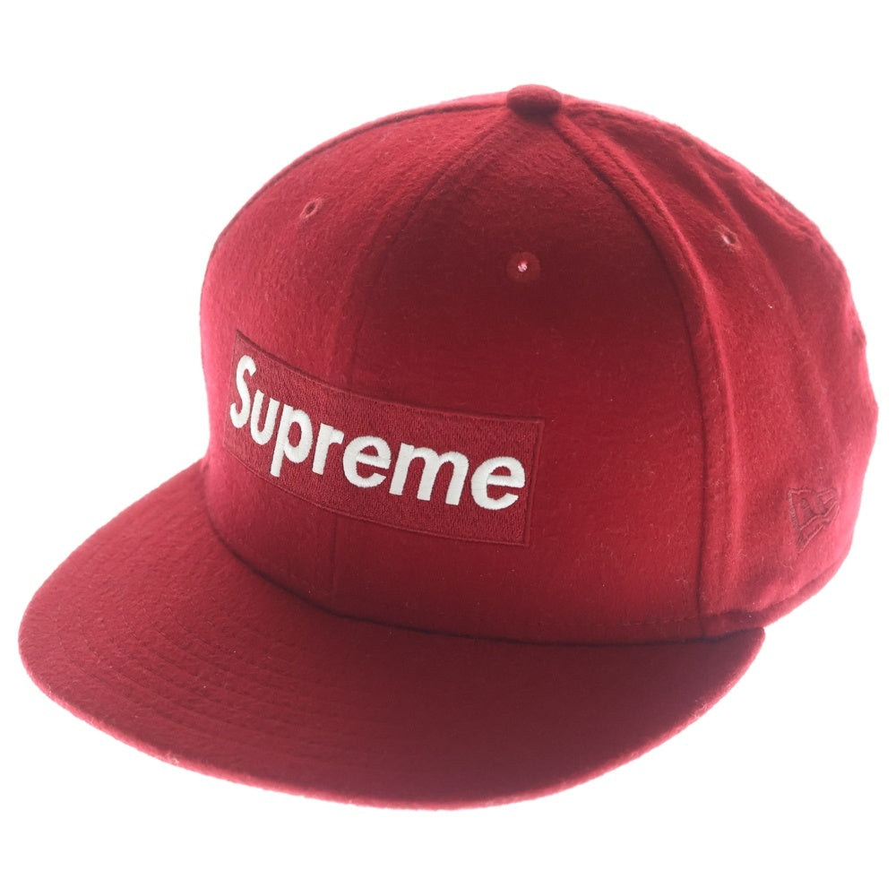 SUPREME(シュプリーム) 11AW × Loro Piana × NEW ERA BOXLOGO WOOL CAP ×ロロピアーナ×ニューエラ ボックスロゴ ウール キャップ 帽子 レッド