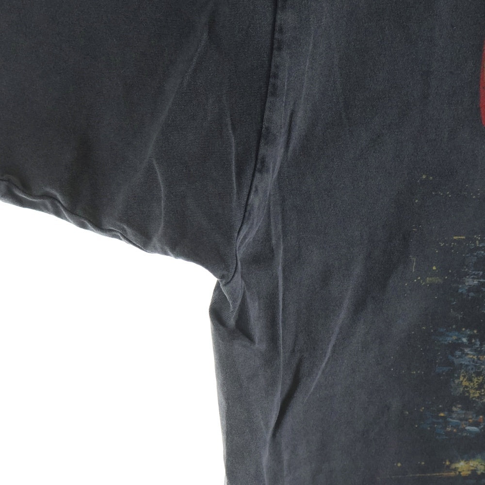 BALENCIAGA(バレンシアガ) OVERSIZED T-SHIRT フロントロゴデザイン フェード加工 クルーネック カットソー 半袖Tシャツ ブラック 811688 TRVQ7
