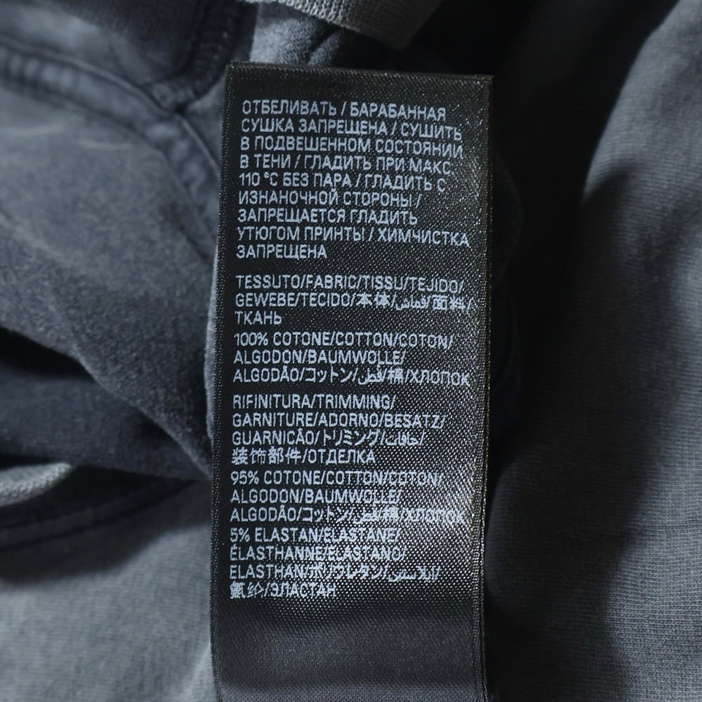 BALENCIAGA(バレンシアガ) OVERSIZED T-SHIRT フロントロゴデザイン フェード加工 クルーネック カットソー 半袖Tシャツ ブラック 811688 TRVQ7