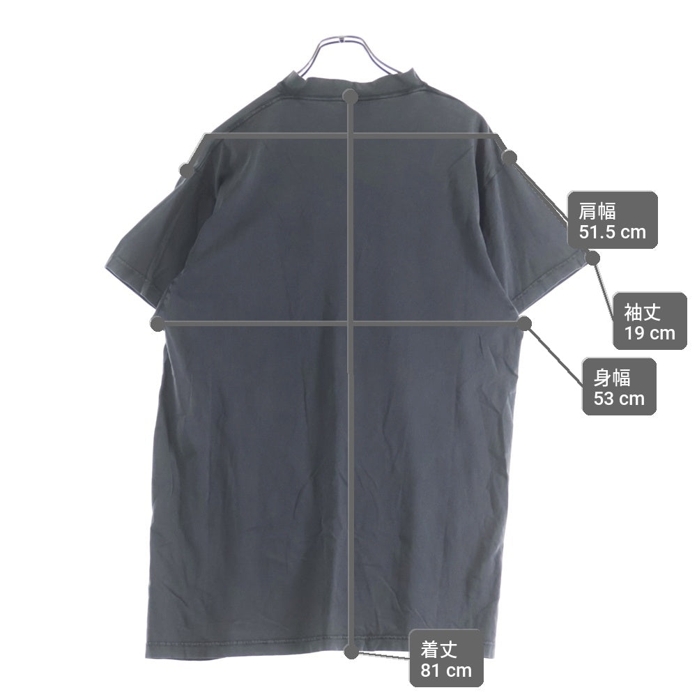 BALENCIAGA(バレンシアガ) OVERSIZED T-SHIRT フロントロゴデザイン フェード加工 クルーネック カットソー 半袖Tシャツ ブラック 811688 TRVQ7