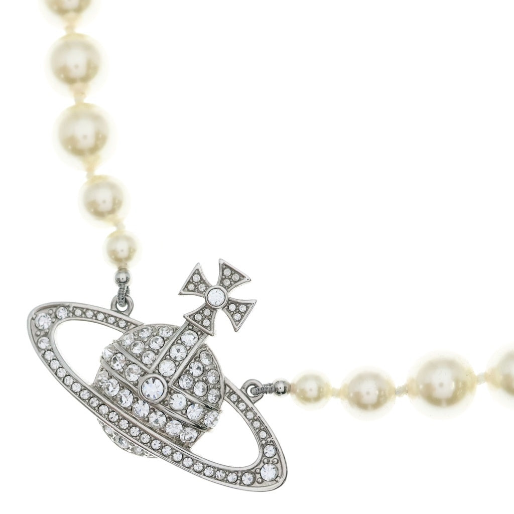 Vivienne Westwood(ヴィヴィアンウエストウッド) ONE ROW PEARL BAS/RELIEF CHOKER ワン ロウ パール バスレリーフ チョーカー ホワイト/シルバー レディース