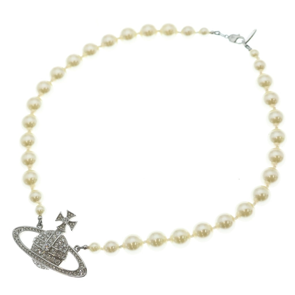 Vivienne Westwood(ヴィヴィアンウエストウッド) ONE ROW PEARL BAS/RELIEF CHOKER ワン ロウ パール バスレリーフ チョーカー ホワイト/シルバー レディース