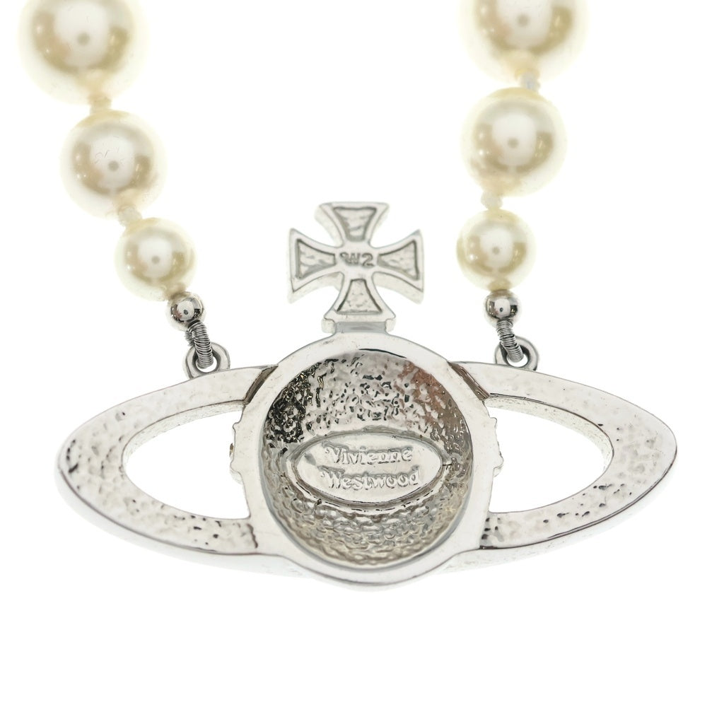 Vivienne Westwood(ヴィヴィアンウエストウッド) ONE ROW PEARL BAS/RELIEF CHOKER ワン ロウ パール バスレリーフ チョーカー ホワイト/シルバー レディース