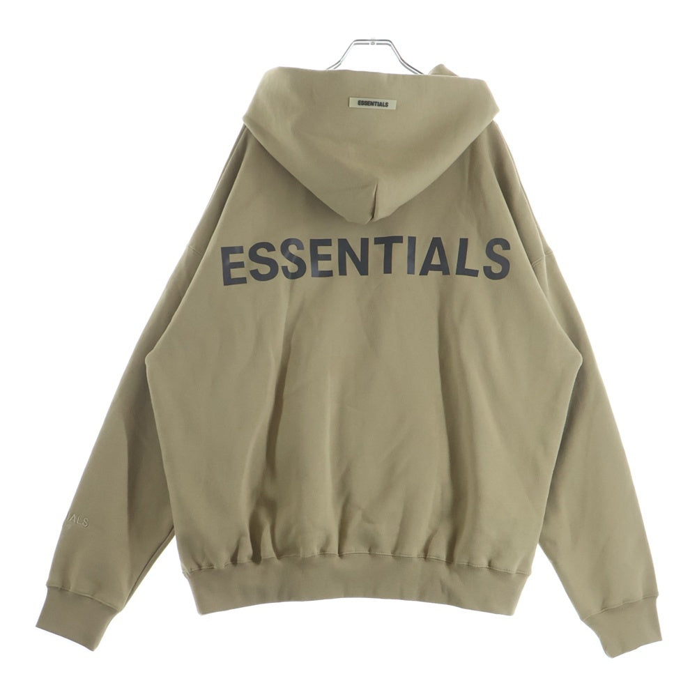 FEAR OF GOD ESSENTIALS(フィアオブゴッド エッセンシャルズ) バックロゴリフレクタープリント プルオーバーパーカー フーディ ベージュ