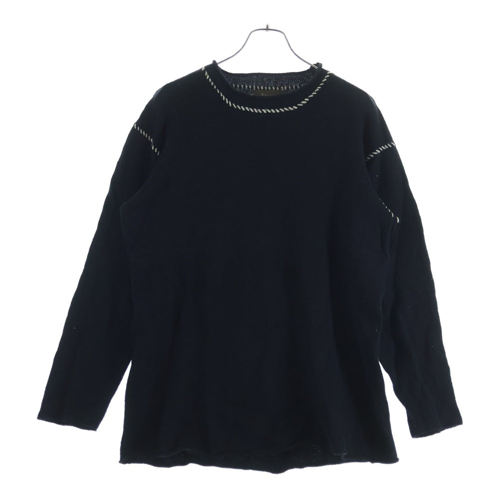 Y's for men(ワイズフォーメン) 90S ハンドステッチ クルーネック ニット セーター ブラック MH-K10-141