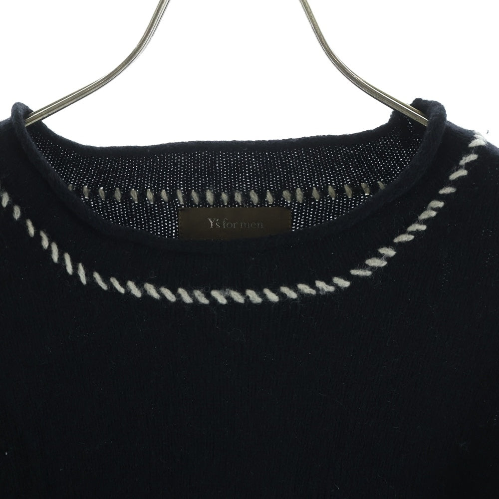 Y's for men(ワイズフォーメン) 90S ハンドステッチ クルーネック ニット セーター ブラック MH-K10-141