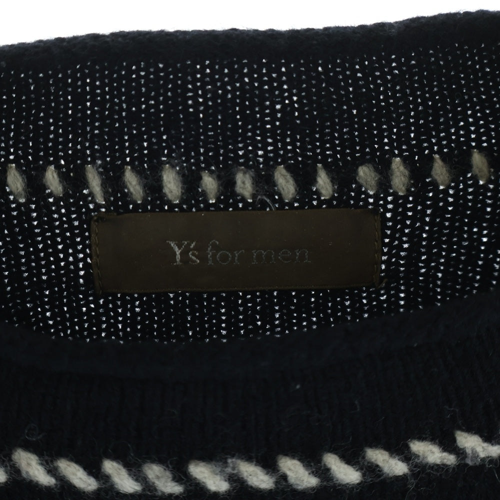 Y's for men(ワイズフォーメン) 90S ハンドステッチ クルーネック ニット セーター ブラック MH-K10-141