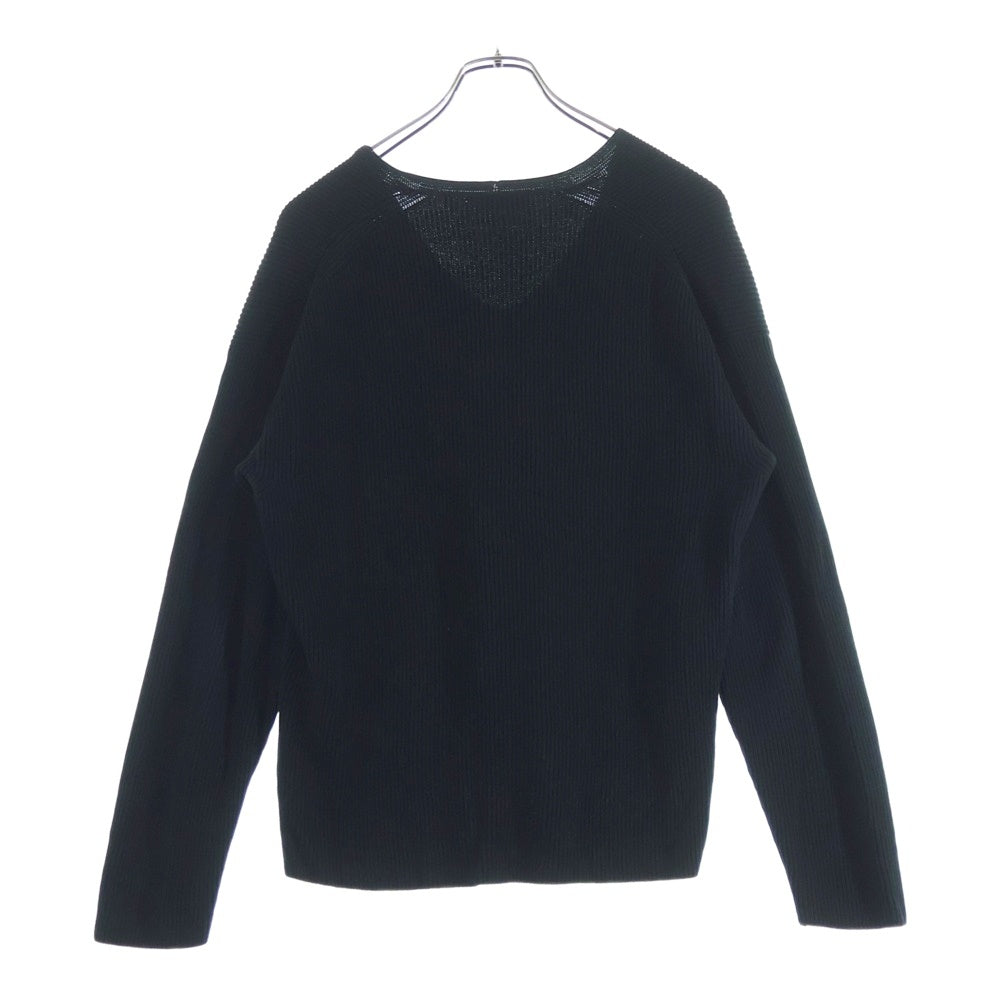 AURALEE(オーラリー) 18SS SUPER HARD TWIST RIB KNIT V-NECK PO Vネックニットセーター ブラック A8SV05TR