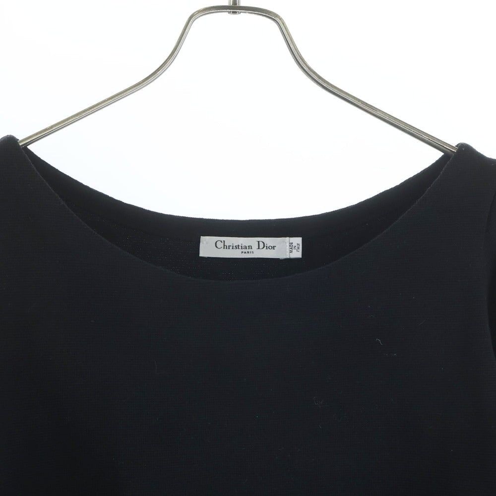 Christian Dior(クリスチャンディオール) Ruffle Sleeves Wool Dress 袖フリル ウール ワンピース ブラック レディース 1A24651AM544