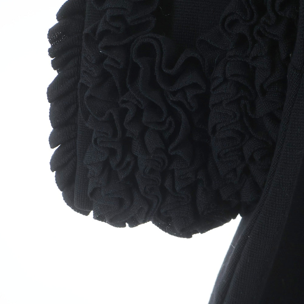 Christian Dior(クリスチャンディオール) Ruffle Sleeves Wool Dress 袖フリル ウール ワンピース ブラック レディース 1A24651AM544