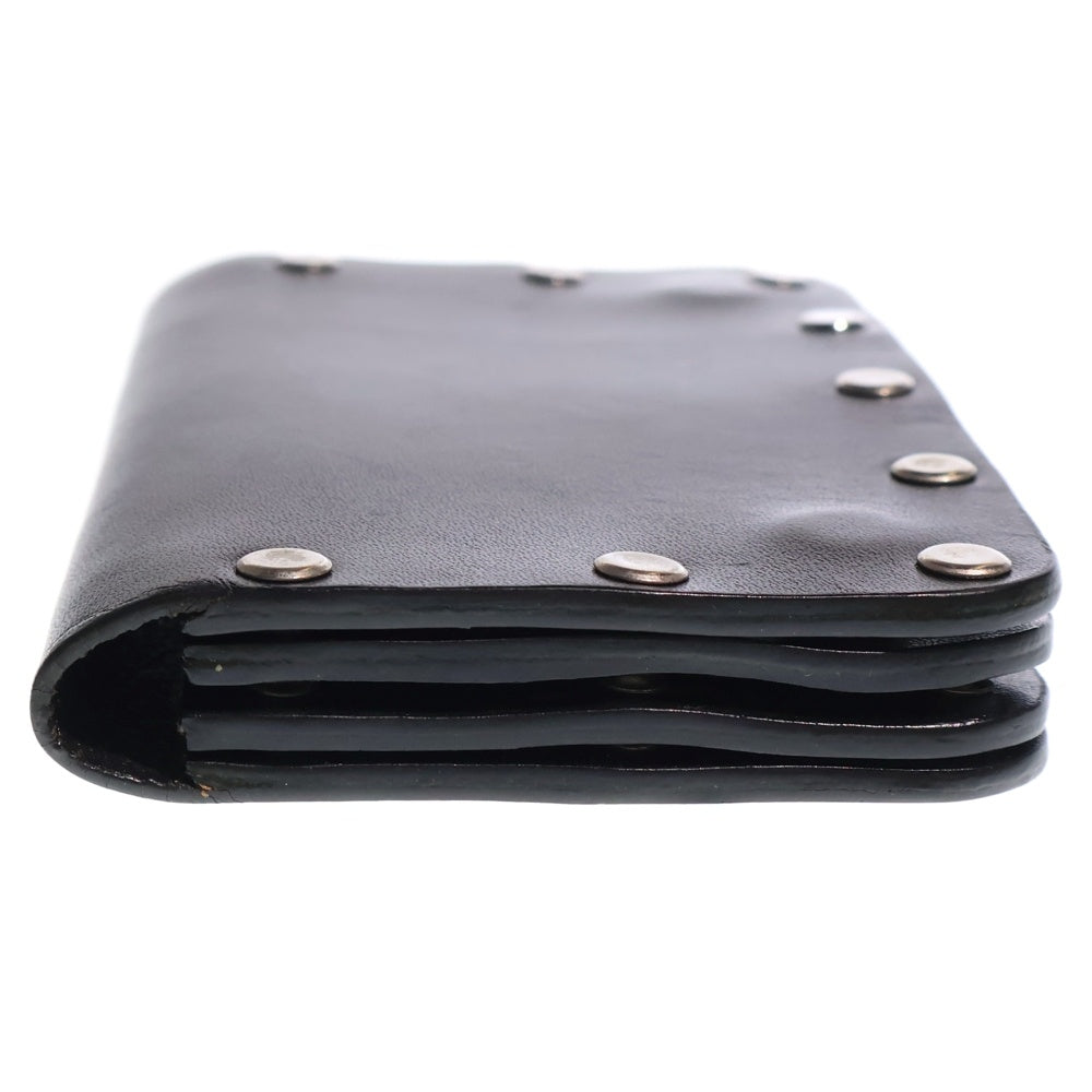 TENDERLOIN(テンダーロイン) × PORTER T-STUD WALLET ウォレットチェーン付き スタッズ装飾 レザーウォレット 二つ折り財布 ブラック