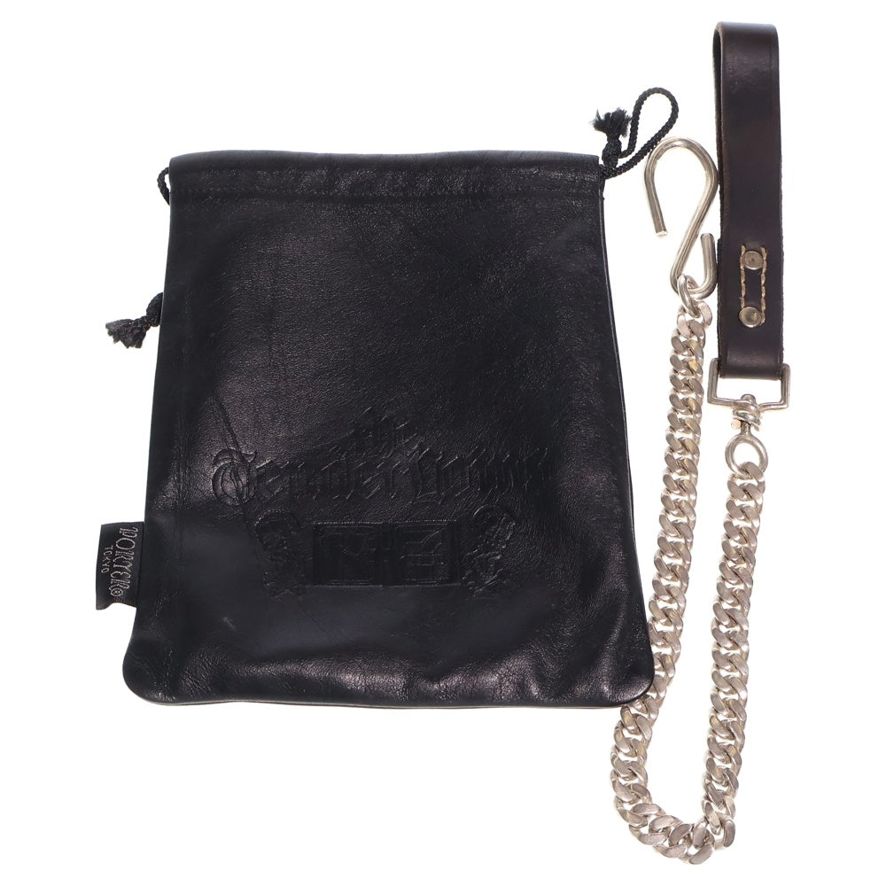TENDERLOIN(テンダーロイン) × PORTER T-STUD WALLET ウォレットチェーン付き スタッズ装飾 レザーウォレット 二つ折り財布 ブラック