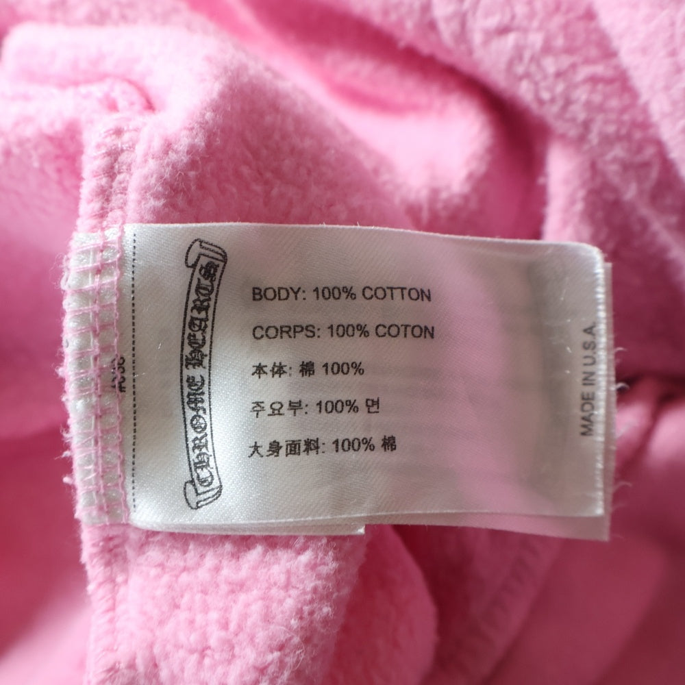 CHROME HEARTS(クロムハーツ) SWTSHRT PLVR 袖フローラルバックホースシュープリントプルオーバーパーカー フーディー ピンク