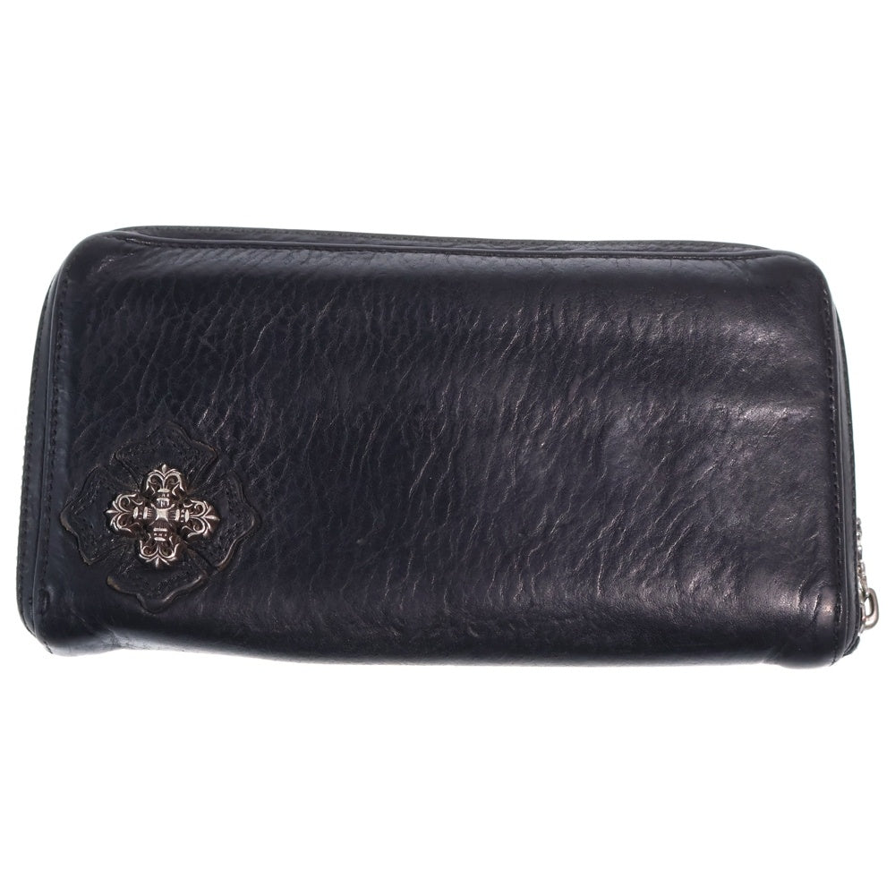 CHROME HEARTS(クロムハーツ) RC F ZP2 フィリグリープラス装飾 ラウンドジップレザーロングウォレット 財布 ブラック