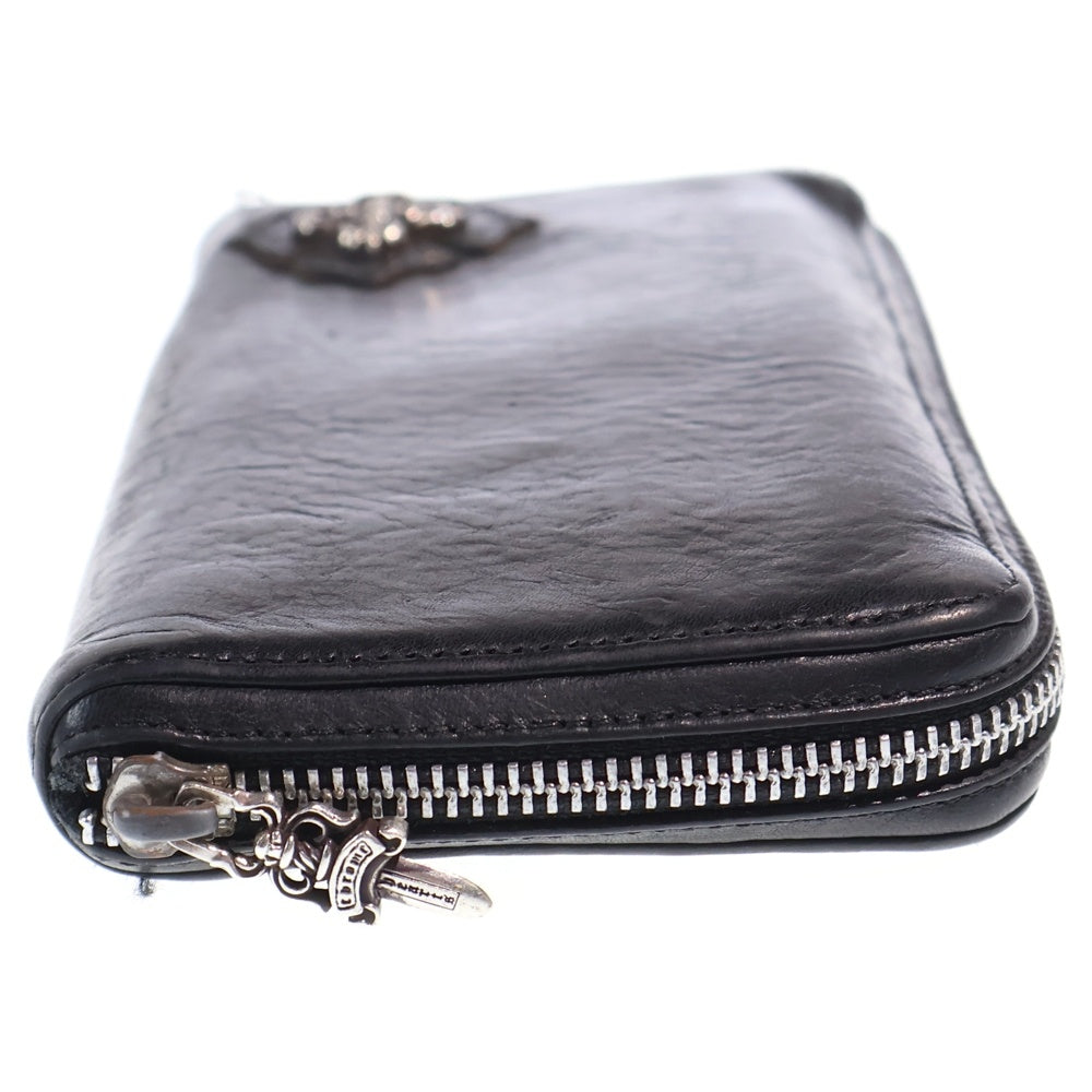 CHROME HEARTS(クロムハーツ) RC F ZP2 フィリグリープラス装飾 ラウンドジップレザーロングウォレット 財布 ブラック