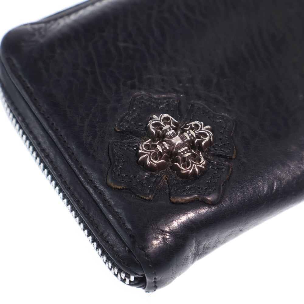 CHROME HEARTS(クロムハーツ) RC F ZP2 フィリグリープラス装飾 ラウンドジップレザーロングウォレット 財布 ブラック