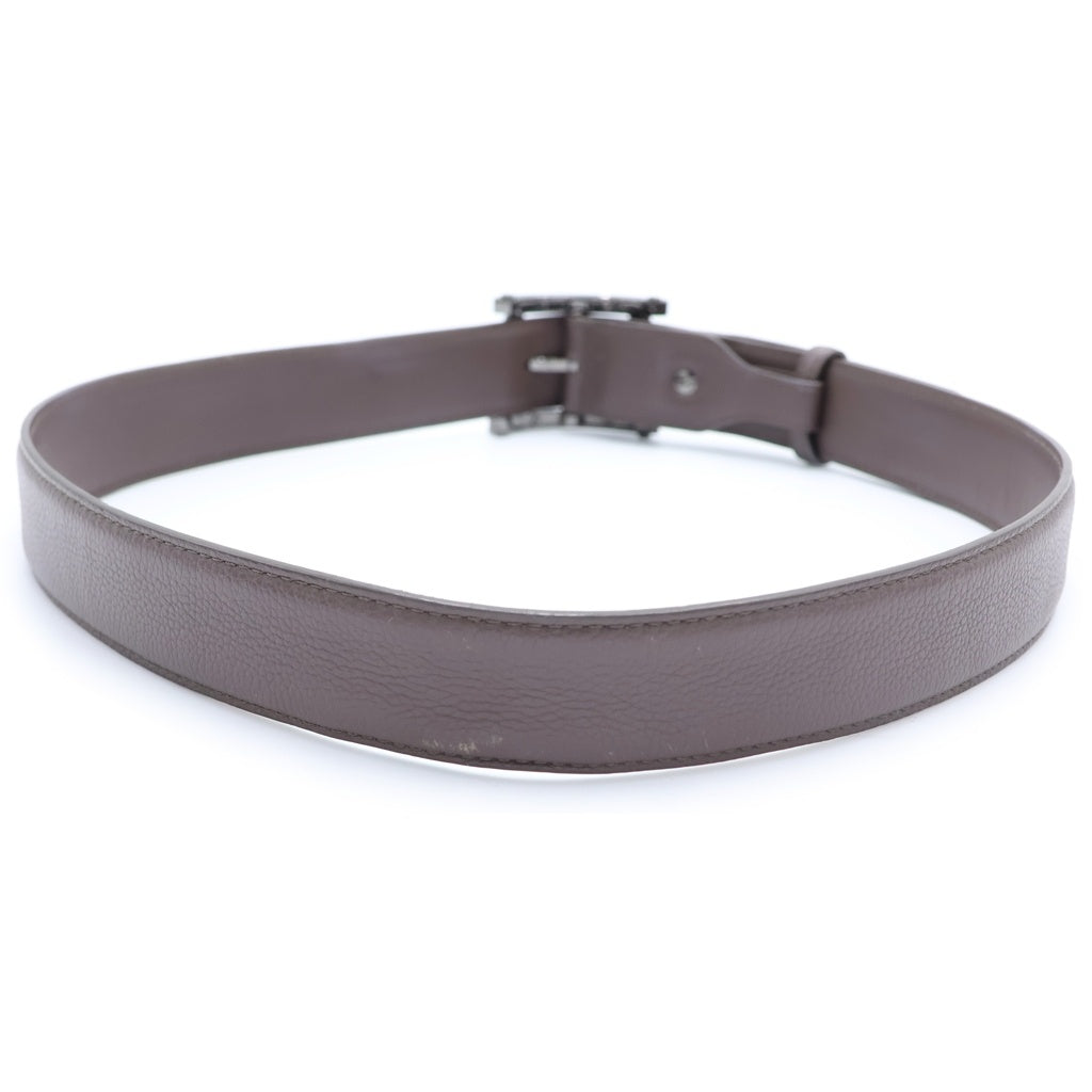 BVLGARI(ブルガリ) アショーマ スクエアバックル レザーベルト ブラウン LO-M16-281913