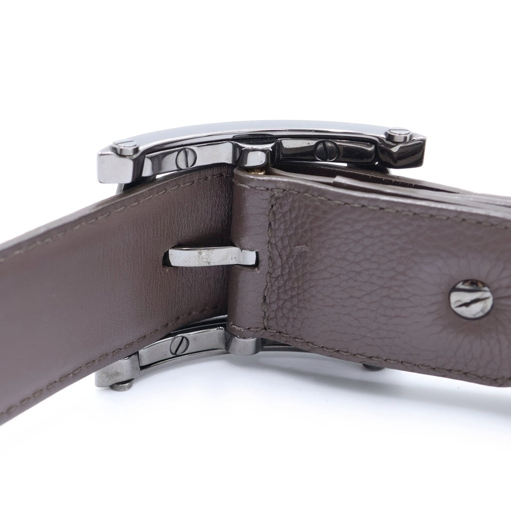 BVLGARI(ブルガリ) アショーマ スクエアバックル レザーベルト ブラウン LO-M16-281913