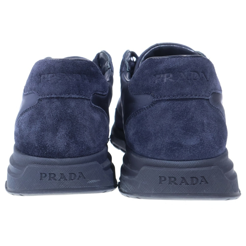 PRADA(プラダ) RE NYLON リナイロン スエードレザー切り替え ローカットスニーカー ネイビー 2EE436