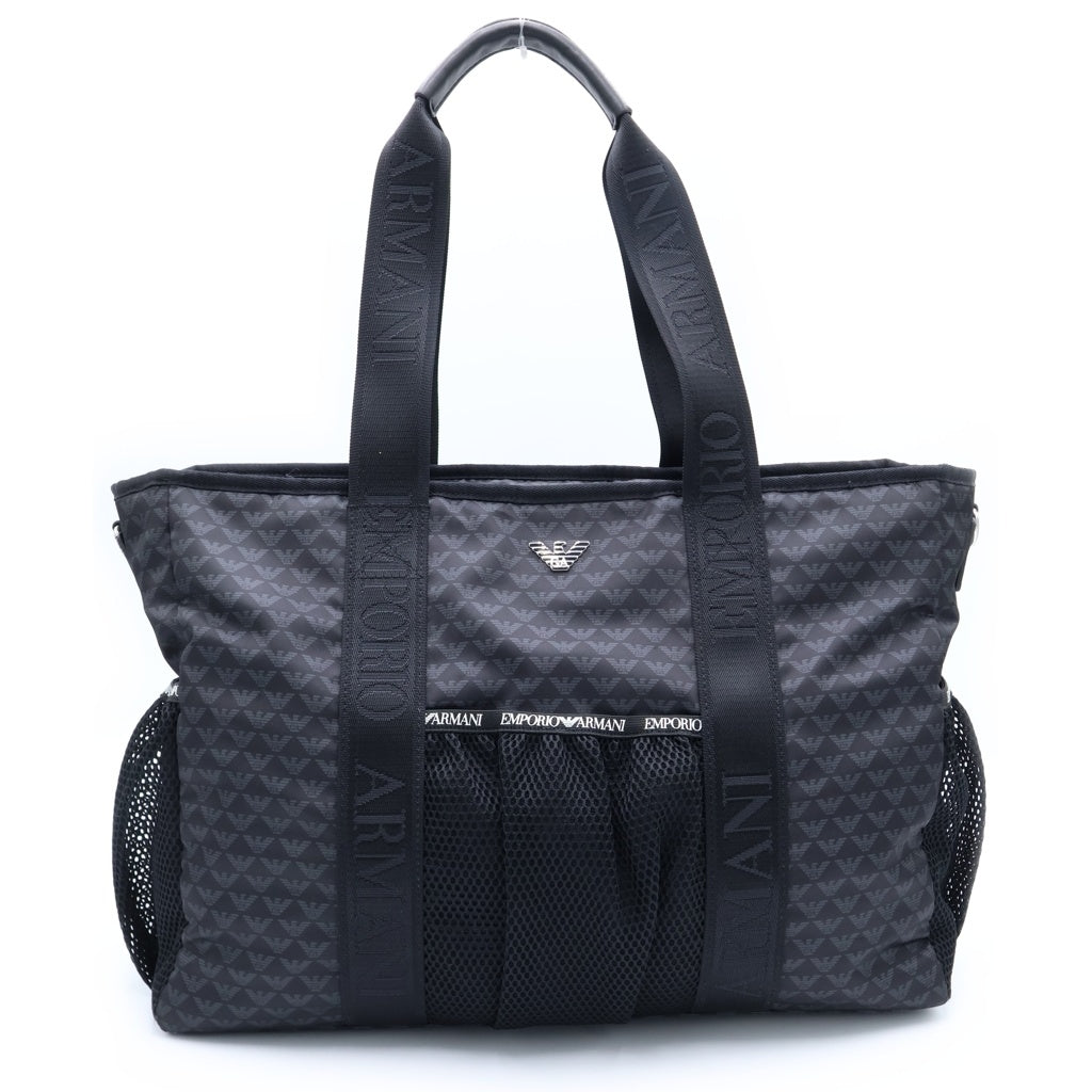 ARMANI(アルマーニ) ナイロン 総柄 2WAY トートバッグ ブラック レディース