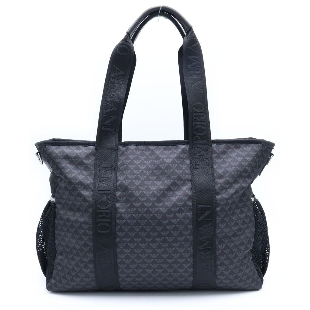 ARMANI(アルマーニ) ナイロン 総柄 2WAY トートバッグ ブラック レディース