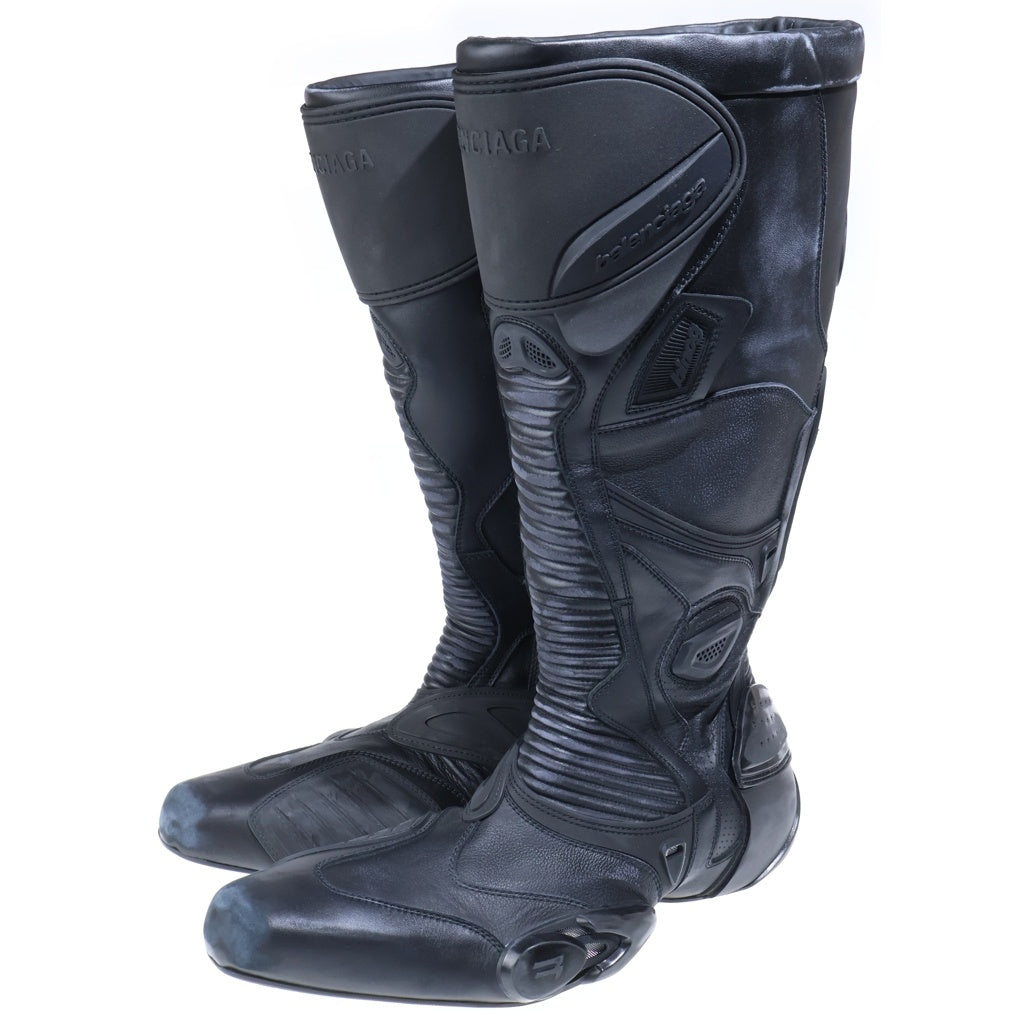 BALENCIAGA(バレンシアガ) 23AW LEATHER BIKER BOOTS レザー ロング バイカーブーツ ブラック 762100 WB6A2