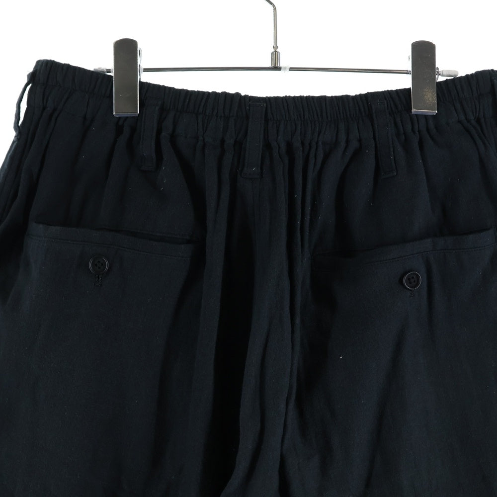 Yohji Yamamoto POUR HOMME(ヨウジヤマモト プールオム) 18SS コットン ワイド イージー パンツ ブラック HW-P75-037