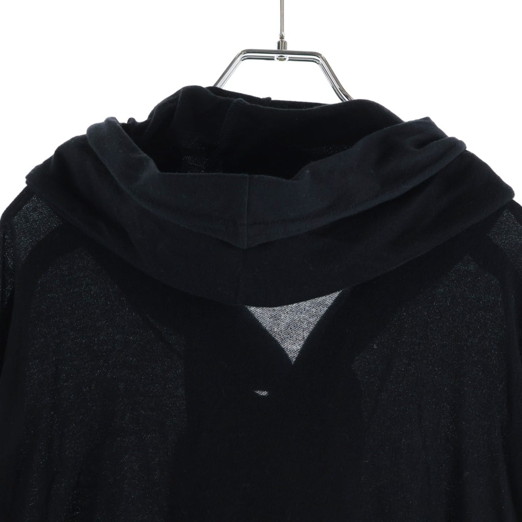 Yohji Yamamoto POUR HOMME(ヨウジヤマモト プールオム) 19SS ダブルフェイス ロングフーディ ブラック HH-T78-979