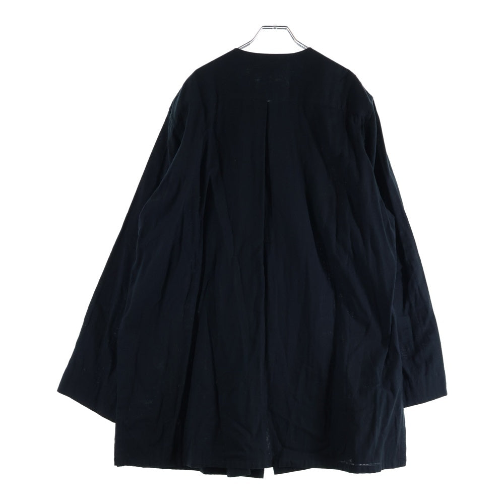 Yohji Yamamoto POUR HOMME(ヨウジヤマモト プールオム) 18SS レイヤード ノーカラー 長袖 シャツ ブラック HW-B61-037