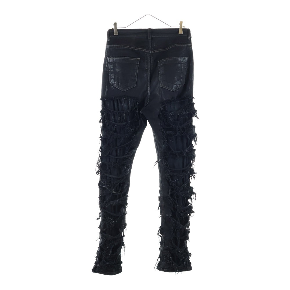 DRKSHDW(ダークシャドウ) 22AW デトロイトカット デニムパンツ ダメージジーンズ クラッシュデニム スキニー ブラック DU02B4366-SBFLS
