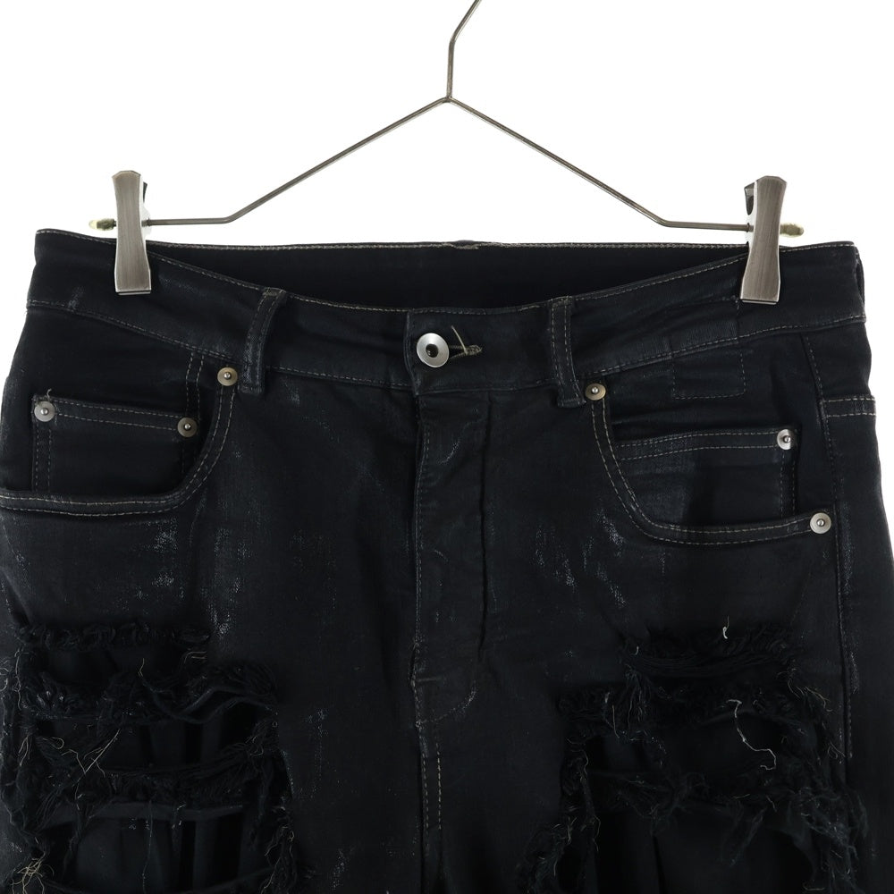 DRKSHDW(ダークシャドウ) 22AW デトロイトカット デニムパンツ ダメージジーンズ クラッシュデニム スキニー ブラック DU02B4366-SBFLS