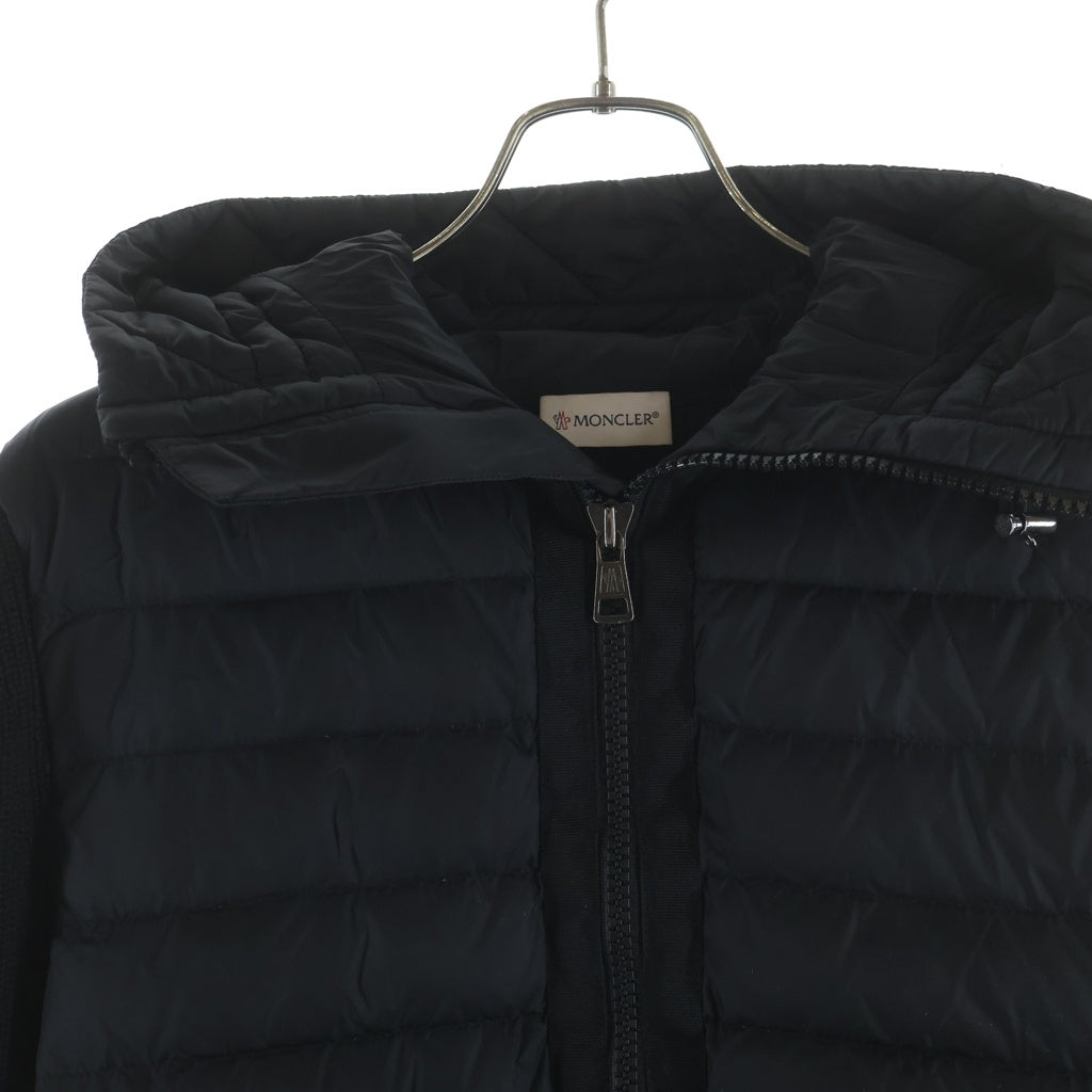 MONCLER(モンクレール) 18AW MAGLIONE TRICOT CARDIGAN アームニット切替 ナイロン ダウンジャケット ブラック D20919402800