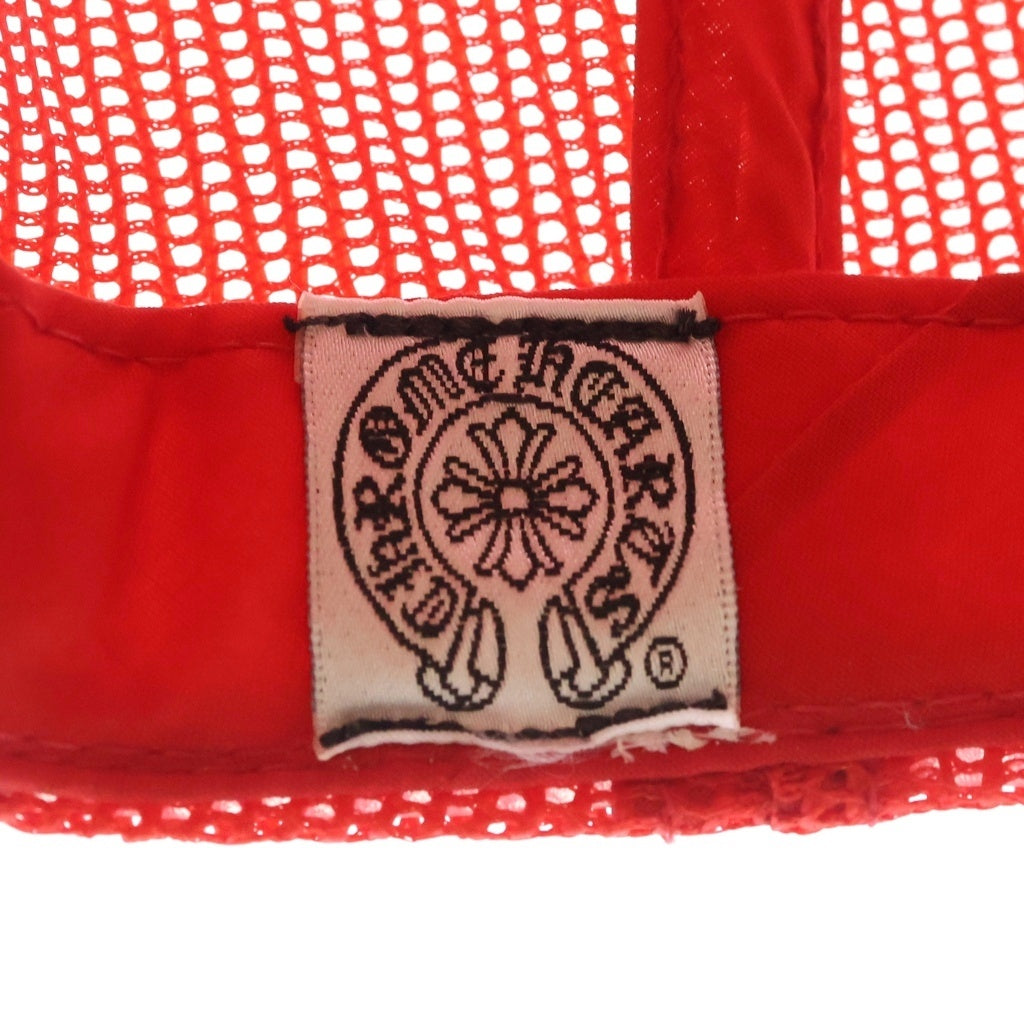 CHROME HEARTS(クロムハーツ) TRUCKER CAP FUCKパッチ クロスボール メッシュ トラッカーキャップ レッド
