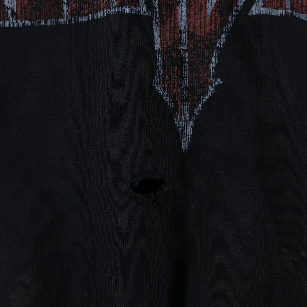 BALENCIAGA(バレンシアガ) 23SS PARIS MOON パリスムーン ユーズド加工 オーバーサイズ 半袖Tシャツ ブラック 739028 TOVE4