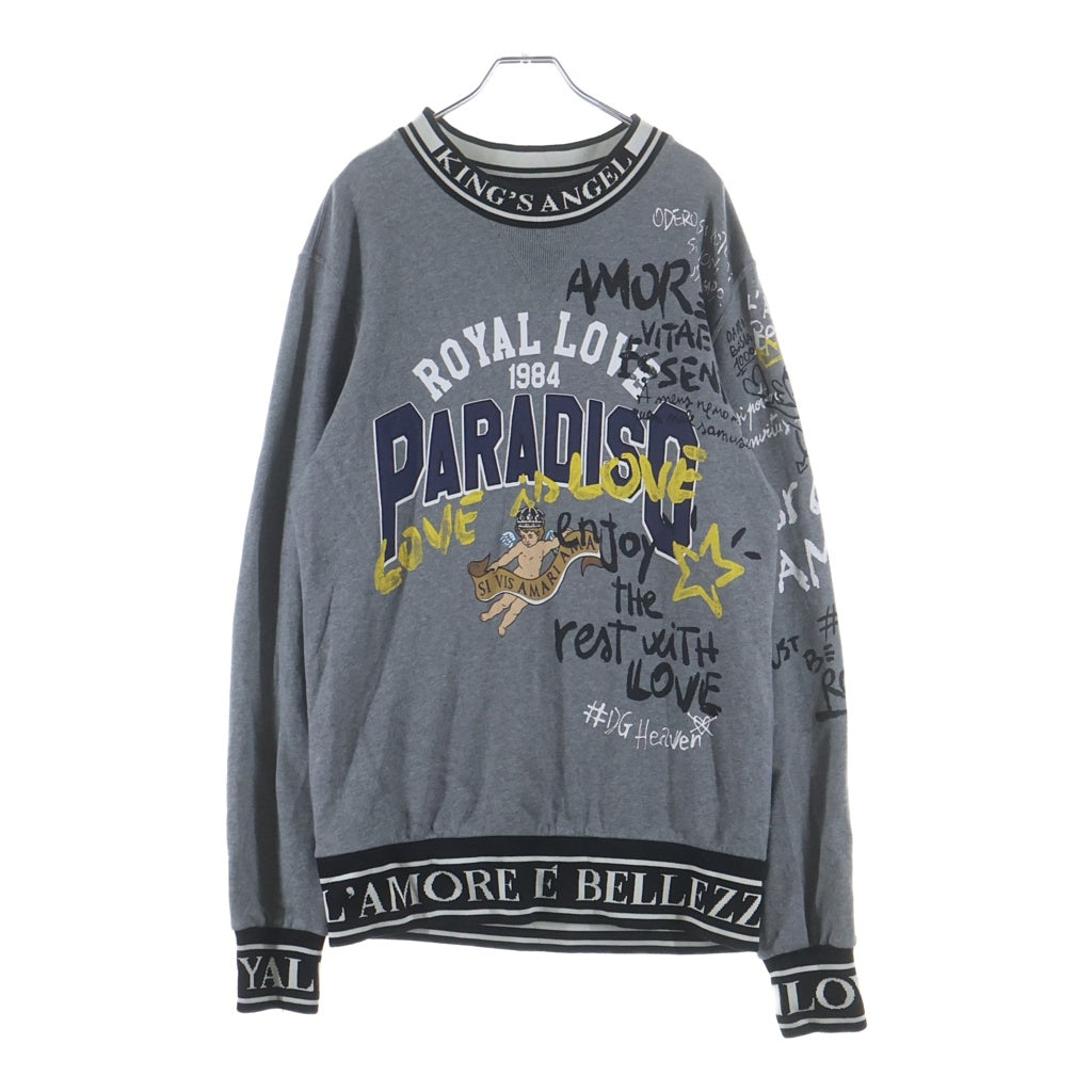 DOLCE & GABBANA(ドルチェアンドガッバーナ) グラフィック プリント スウェット トレーナー グレー G9MG6T