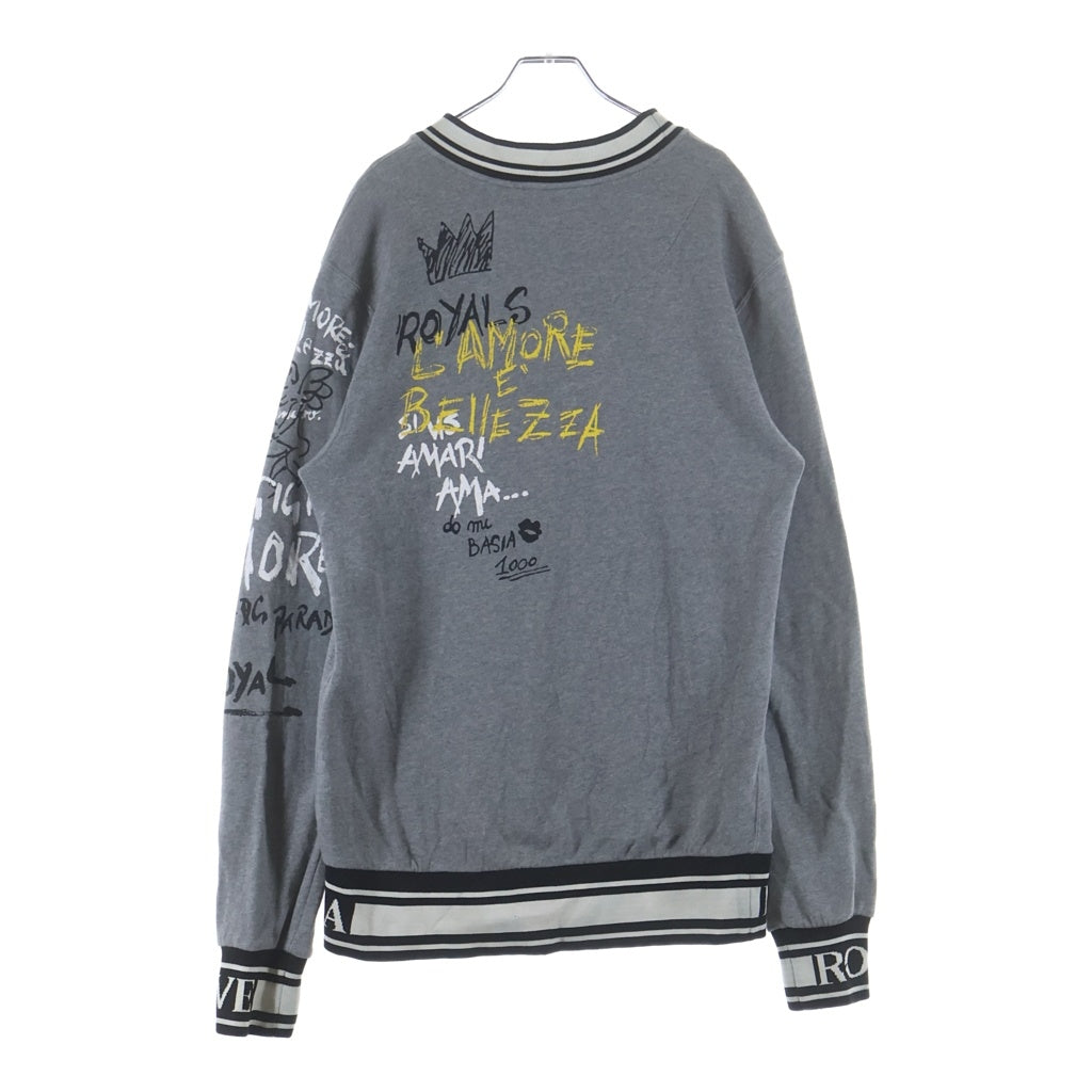 DOLCE & GABBANA(ドルチェアンドガッバーナ) グラフィック プリント スウェット トレーナー グレー G9MG6T