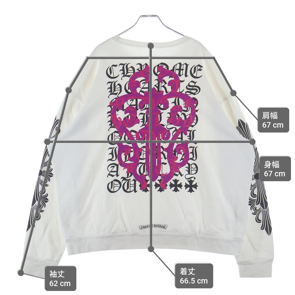 CHROME HEARTS(クロムハーツ) DAGGER EYE CHART SWTSHRT ダガーアイチャートスウェットトレーナー フローラルクロスプリント ホワイト