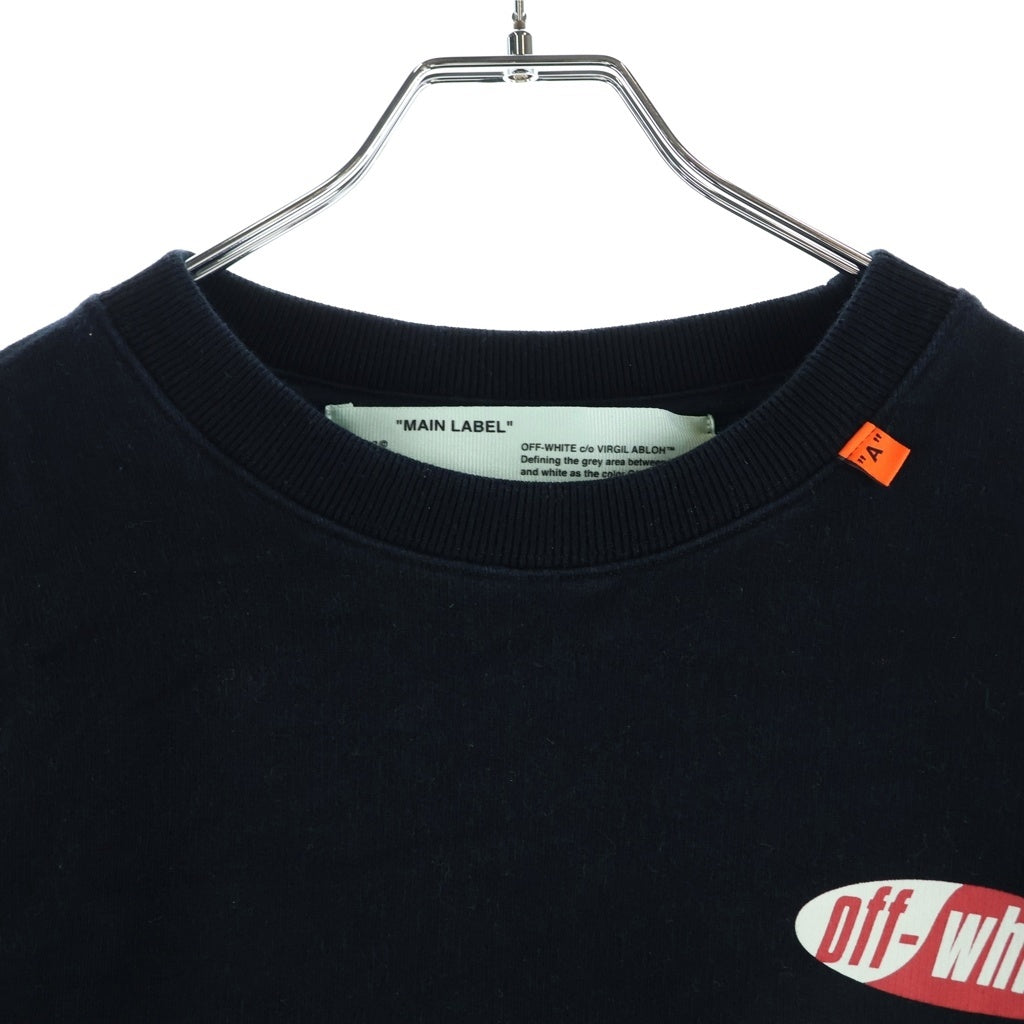 OFF-WHITE(オフホワイト) DIAG SPLT LOGO OVER CREWN ダイアグナルロゴ オーバークラウン スウェットトレーナー ブラック OMBA035S190030006