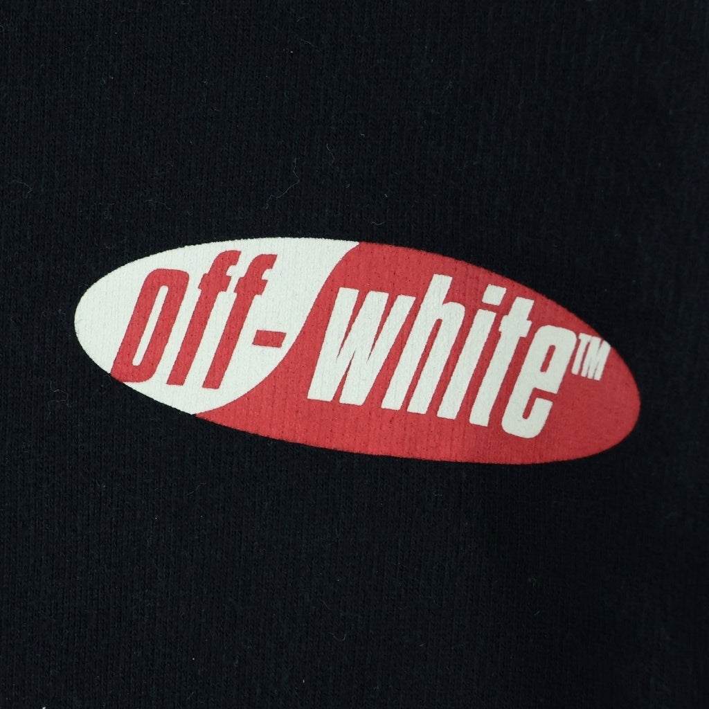 OFF-WHITE(オフホワイト) DIAG SPLT LOGO OVER CREWN ダイアグナルロゴ オーバークラウン スウェットトレーナー ブラック OMBA035S190030006