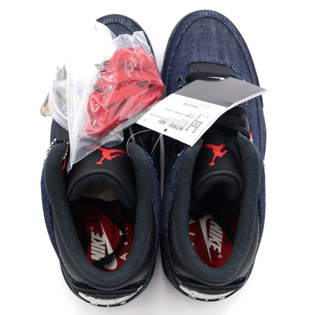 NIKE(ナイキ) ×Levi's AIR JORDAN 3 RETRO SP リーバイス エアジョーダン3 レトロ ローカットスニーカー ブラック/ホワイト US6.5/25.5cm IR0914-400