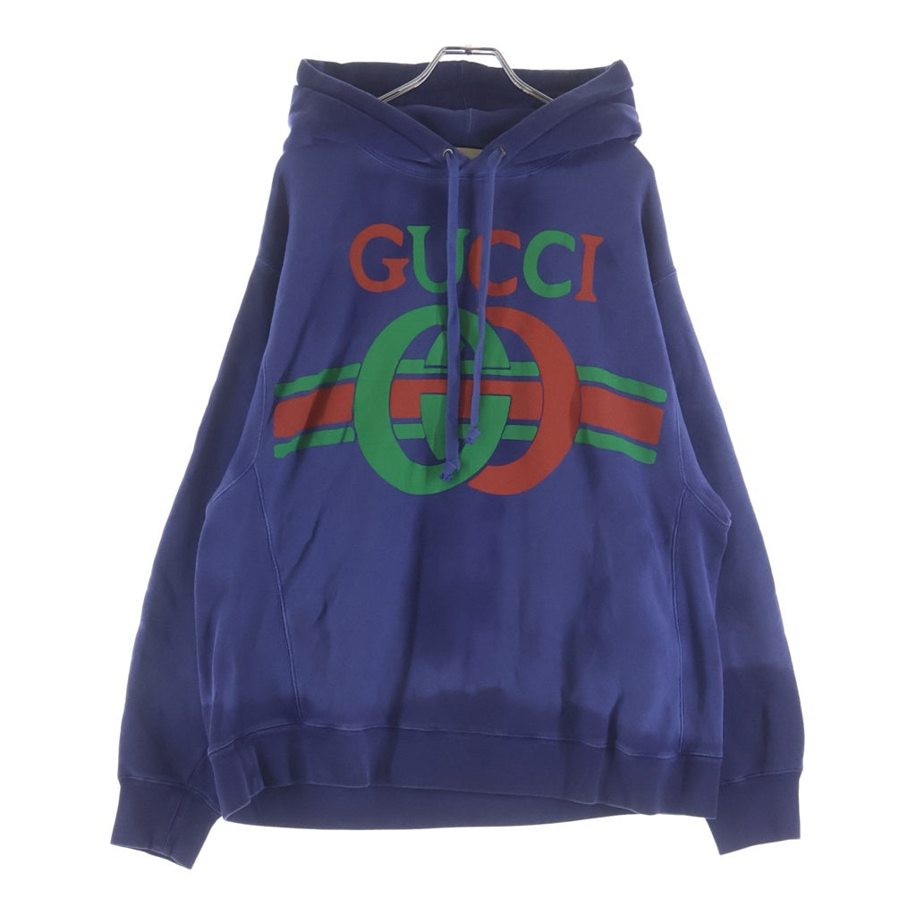 GUCCI(グッチ) 19SS インターロッキングG スウェット プルオーバー パーカー ネイビー 569828