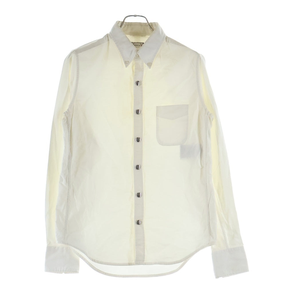 MONCLER(モンクレール) CAMICIA アームワッペンロゴ スナップボタン 長袖 シャツ ホワイト 423915202000
