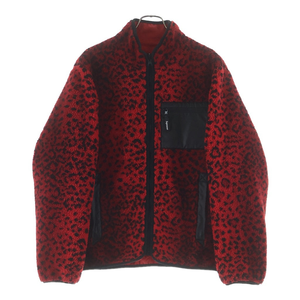 SUPREME(シュプリーム) 17AW Leopard Fleece Reverdsible Jacket レオパード フリース リバーシブル ジャケット レッド
