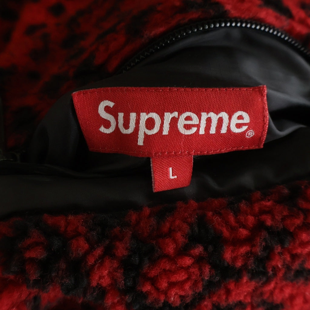 SUPREME(シュプリーム) 17AW Leopard Fleece Reverdsible Jacket レオパード フリース リバーシブル ジャケット レッド