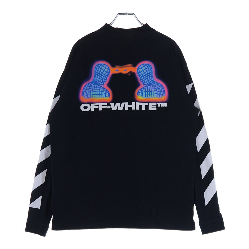 OFF-WHITE(オフホワイト) DIAG THERMO MEN OVER MOCK TEE ダイアグ サーモ メン オーバー モック 長袖Tシャツ ブラック OMAB032E19185006