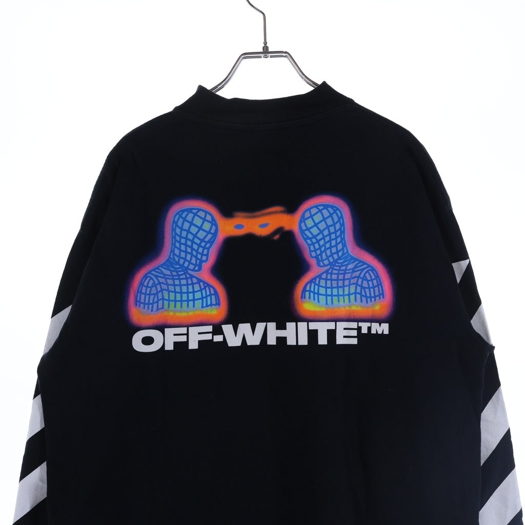 OFF-WHITE(オフホワイト) DIAG THERMO MEN OVER MOCK TEE ダイアグ サーモ メン オーバー モック 長袖Tシャツ ブラック OMAB032E19185006
