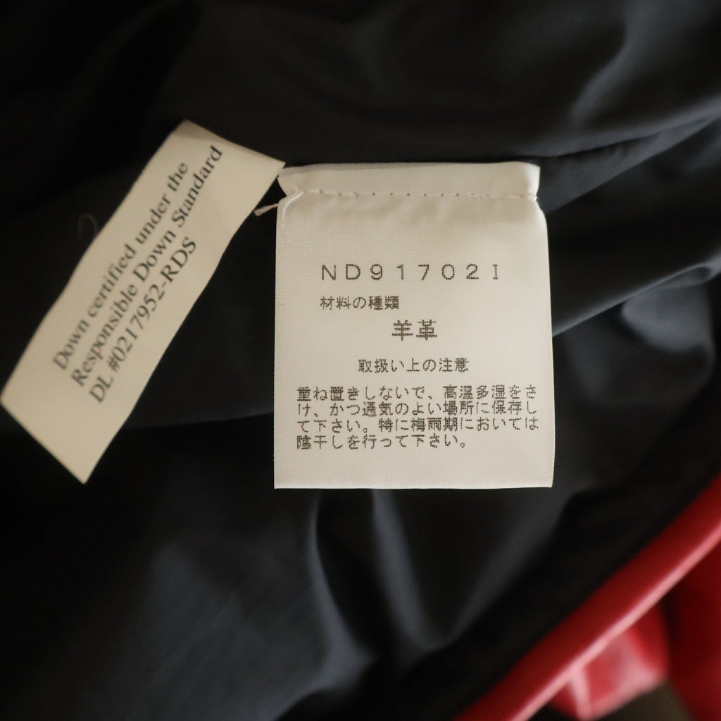 SUPREME(シュプリーム) 17AW ×THE NORTH FACE Leather Nuptse Jacket ノースフェイス レザーヌプシダウンジャケット レッド/ブラック ND91702I